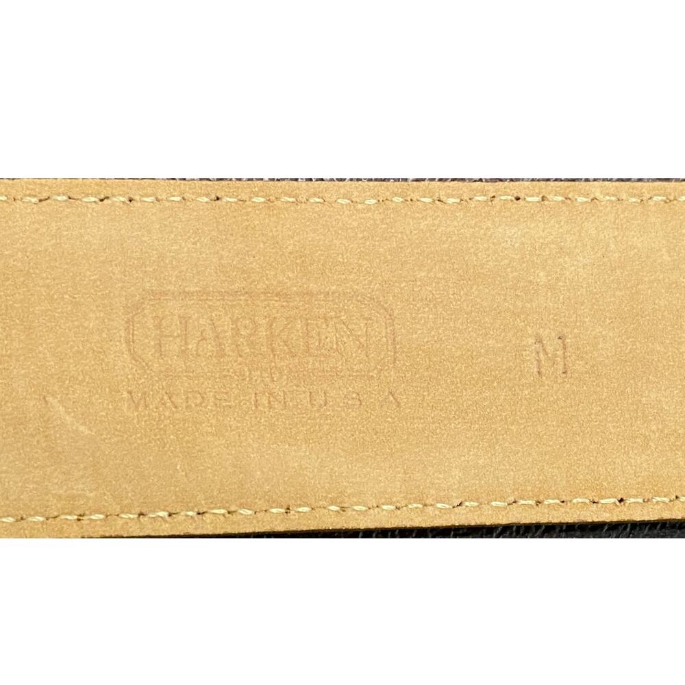 Harken USA Made Vintage Leather Belt Tan Colorful Inlay Western Boho Med 28–32 - Picture 5 of 10